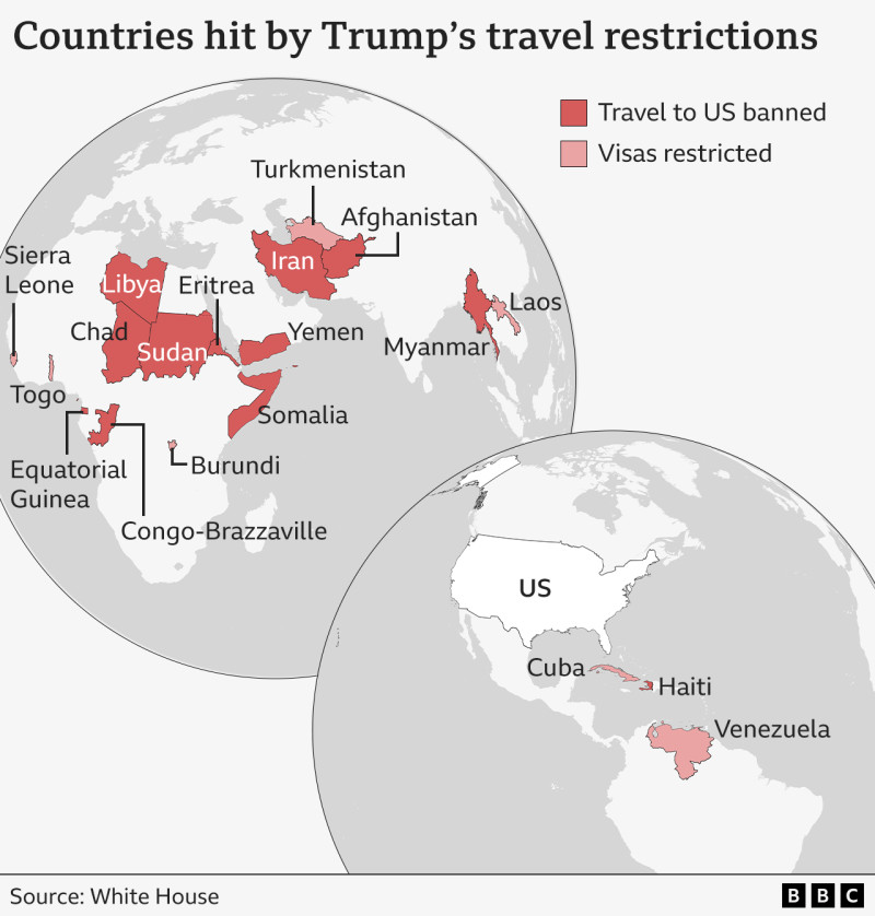 Trump’s 2025 Travel Ban: Which 12 Countries Are Now Blocked From the U.S.?