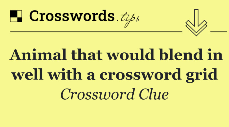 Puzzling Perfection: Animals That Fit a Crossword Grid