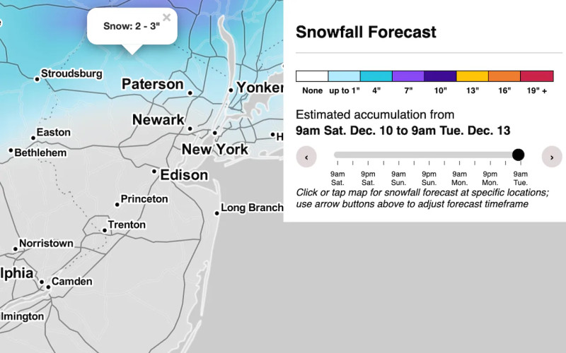 how many inches of snow today?