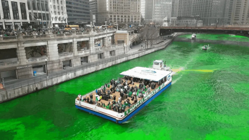 Chicago's Iconic Chicago River Dyeing for St. Patrick's Day 2026 and More