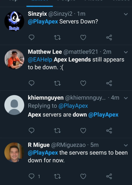 Today's Outage: Apex Legends Servers Down, Players Frustrated