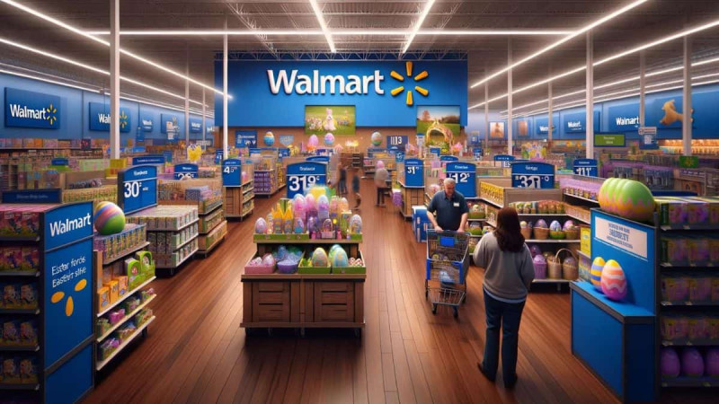 Walmart Shops Bustle on Easter Sunday 2026
