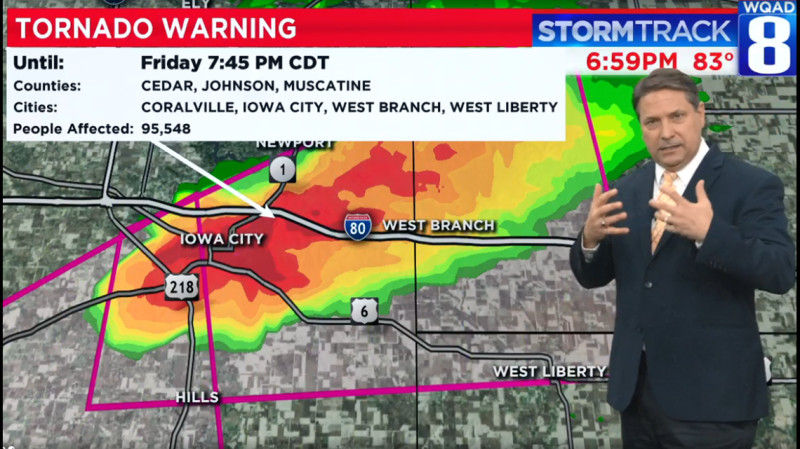 Iowa City Bracing for Another Night of Tornado Threats